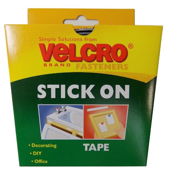 V60215  **VELCRO STICK ON TAPE 20MM X 2.5M BLACK