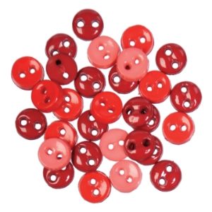 B6211-8 - MINI CRAFT BUTTONS ROUND 8 RED 2.5GM