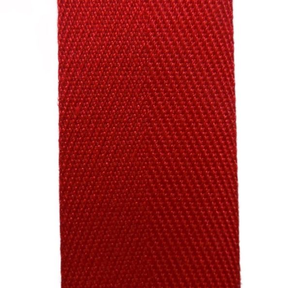 TW19-250  POLYESTER SINGLE TWILL RIBBON RED 19mm x 100 yards