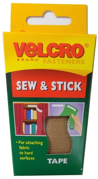 V60257  **VELCRO HOOK AND LOOP SEW/STICK 20MM X 50CM ECRU