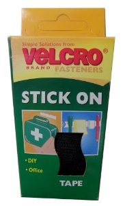 V60225  **VELCRO HOOK AND LOOP STICK ON 20MM X 50CM BLACK (Faded Box)