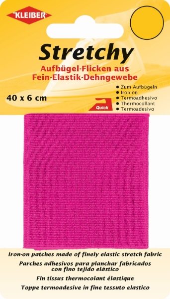 300-11 KLEIBER STRETCHY IRON ON PATCH 1 PIECE 40CM X 6CM COL11 PINK