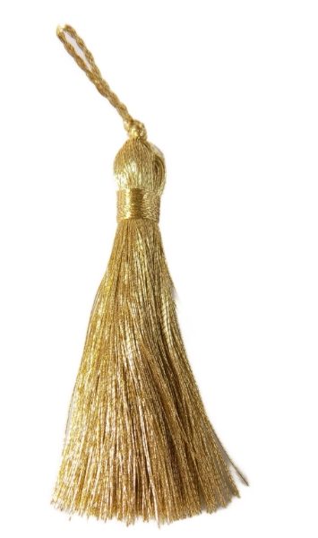 KEYG - SMALL METALLIC TASSLE - GOLD