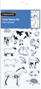 1355 - **FISKARS CLEAR STAMP MINI SHEET FARM ANIMALS