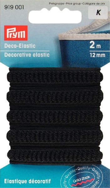 P919001 - **Deco-Elastic 12 mm black x 2mtr