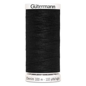 700160-1000 - GUTERMANN DENIM THREAD 100M 1000 BLACK