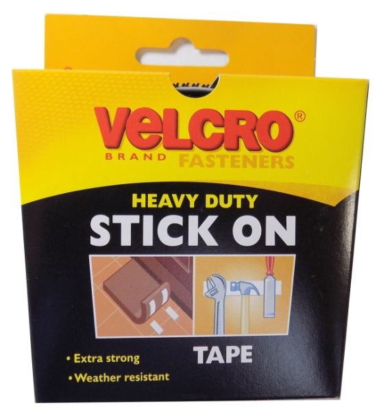 V60241  **VELCRO STICK ON HEAVY DUTY 50MM X 1M BLACK