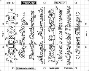 295619 - **SHAPEBOSS STENCIL SCRAPPING PHRASES 1