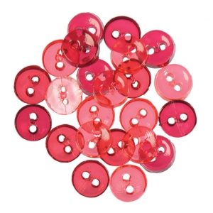 B6215-8 - TRIMITS TRANS. MINI BUTTONS ROUND RED